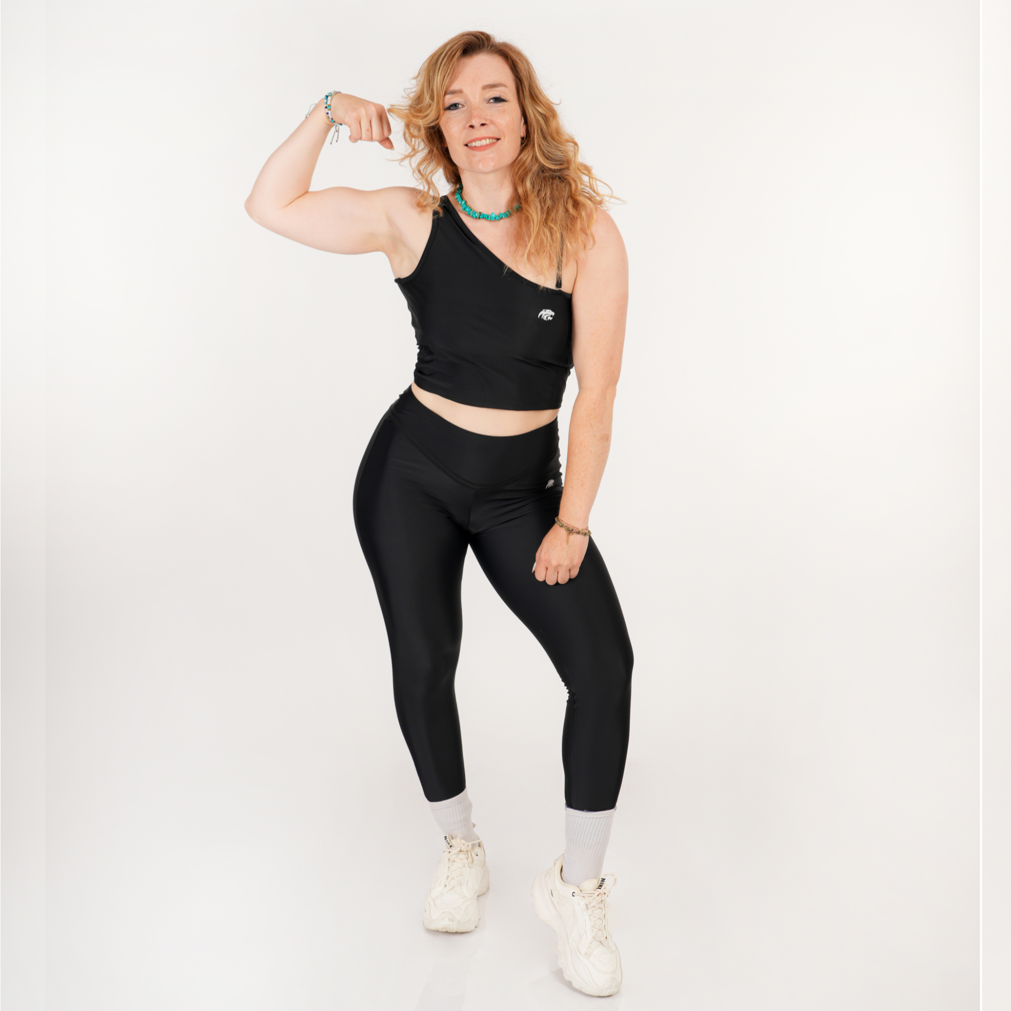 SET ONE SHOULDER CROP TOP & LEGGINGS TIGERZ