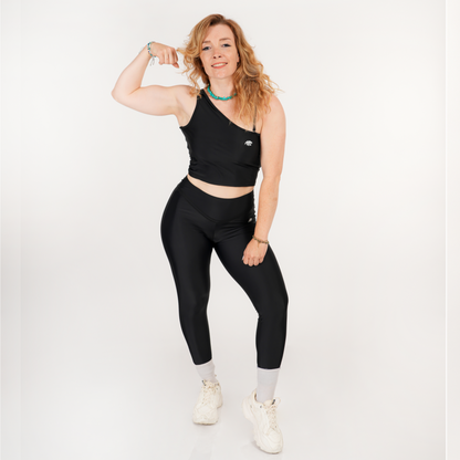 SET ONE SHOULDER CROP TOP &amp; LEGGINGS TIGERZ