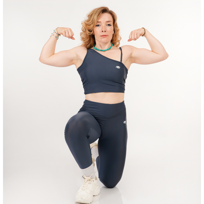 SET ONE SHOULDER CROP TOP &amp; LEGGINGS TIGERZ