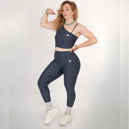 SET ONE SHOULDER CROP TOP &amp; LEGGINGS TIGERZ