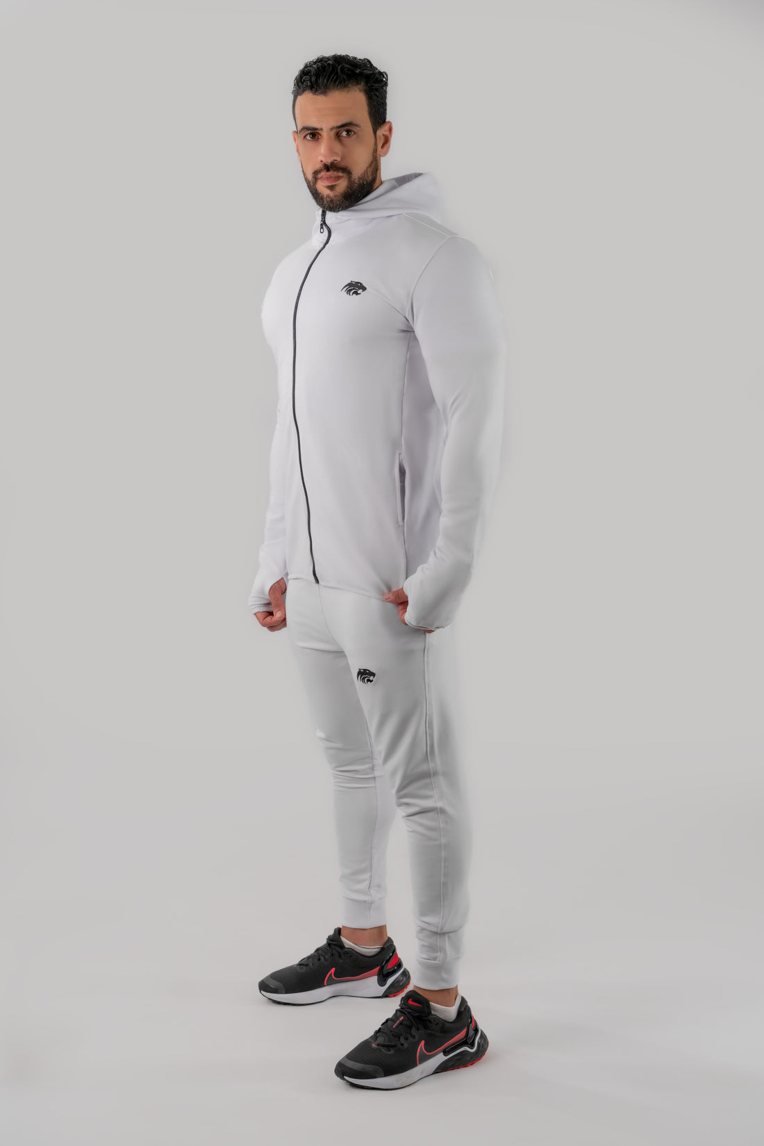 SET HOODIE ZIP &amp; JOGGER - WHITE