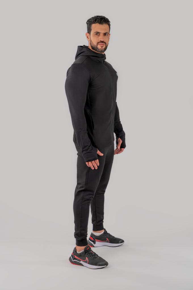 SET HOODIE ZIP &amp; JOGGER - BLACK