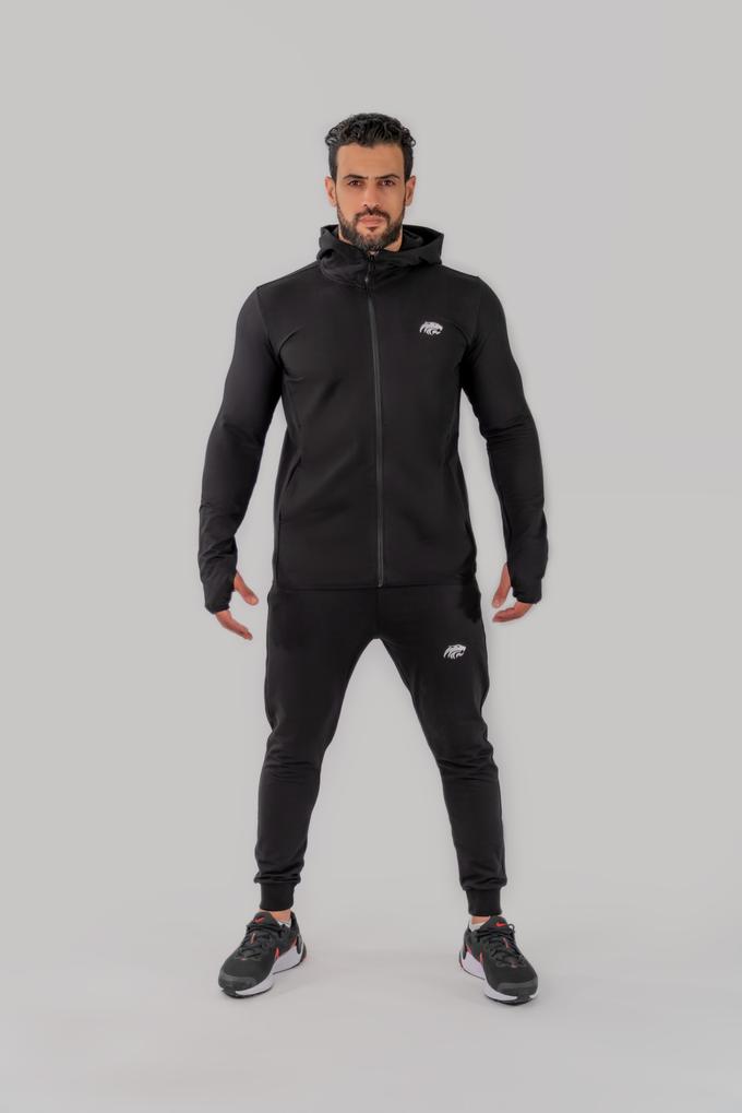 SET HOODIE ZIP &amp; JOGGER - BLACK