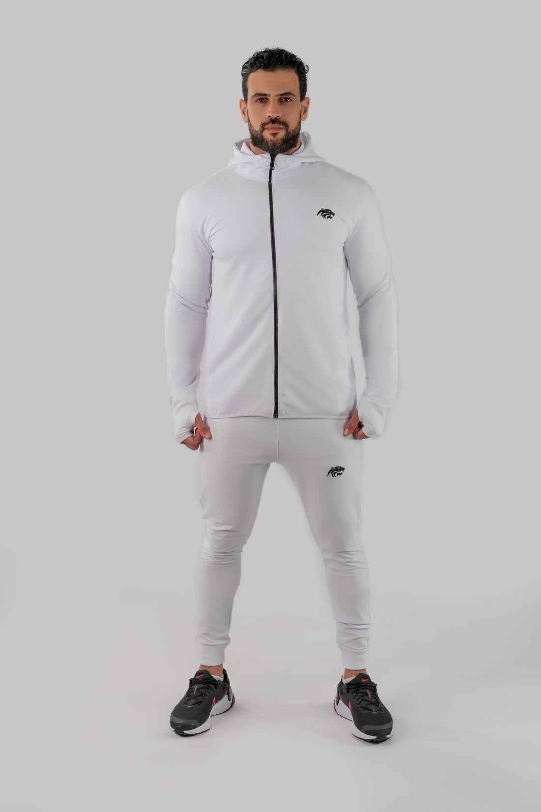 SET HOODIE ZIP &amp; JOGGER - WHITE